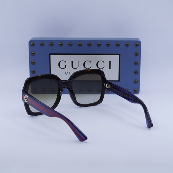 Gucci GG0036SN 004 Square Sunglasses - Havana Blue\Brown Gradient - Picture 10 of 11